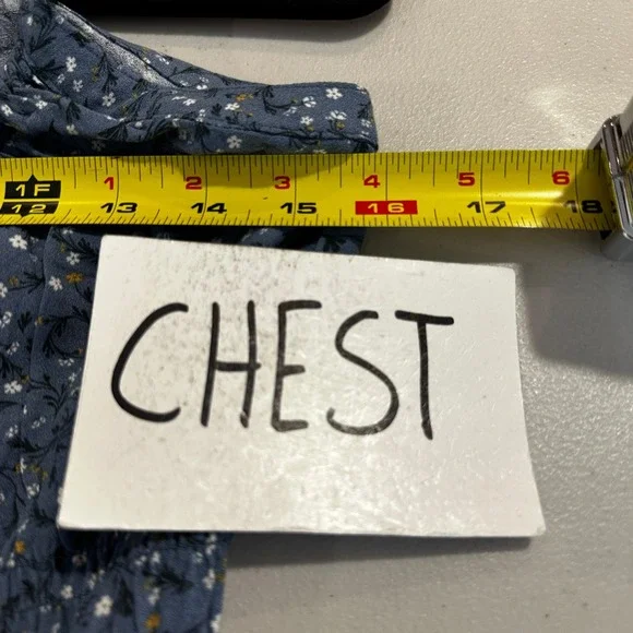 tentree Woven Canyon Blue Flourish Floral Smocked Crepe Dress Cottagecore Medium - Picture 10 of 12